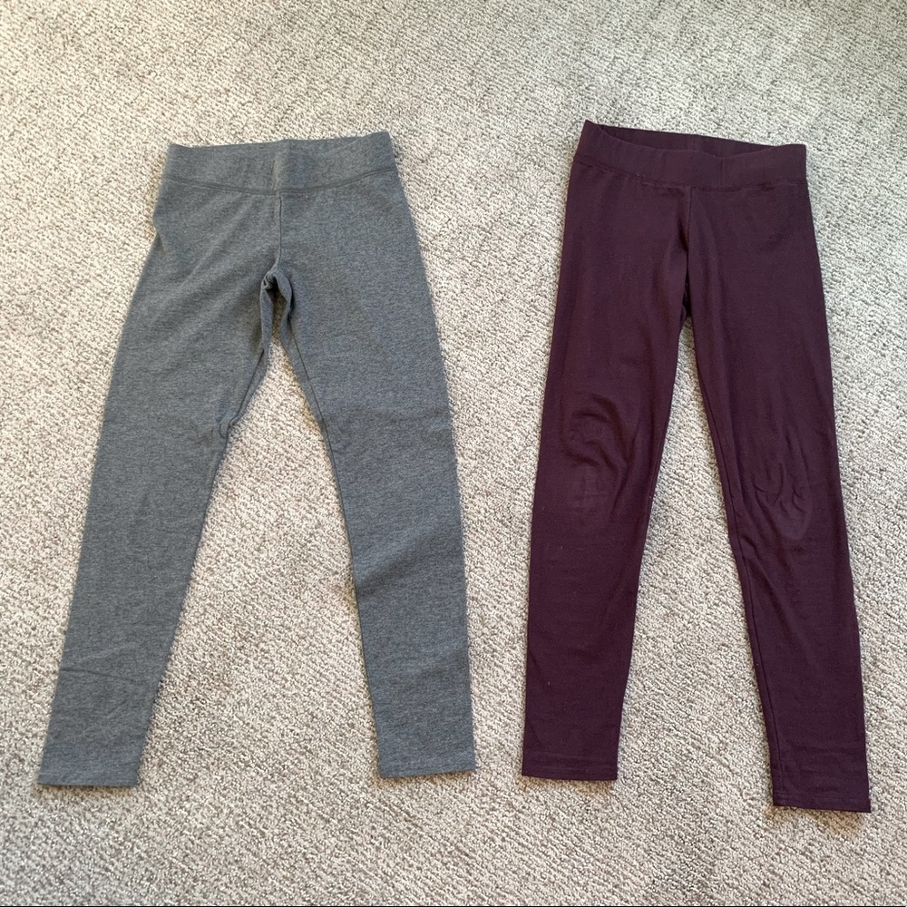 Heather Gray and Maroon Aerie by American Eagle 🦅 Leggings